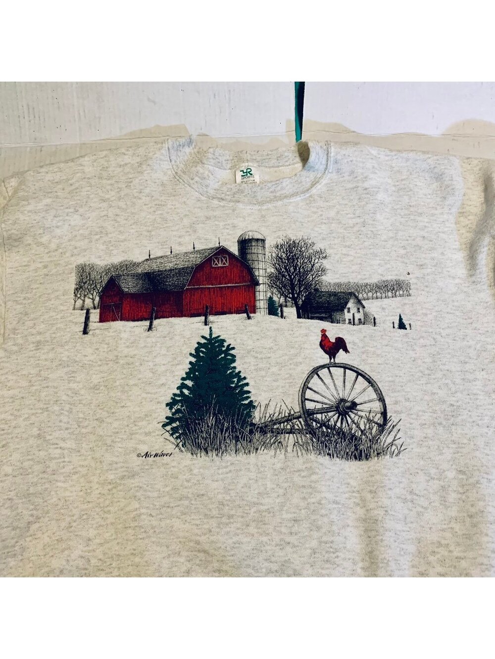 YR Sports Vintage Farm Scene Crewneck Sweatshirt Size XL - Picture 2 of 6